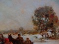 Węgierski kulig - pejzaż zimowy | malarstwo monachijskie Alfred Schweitzer