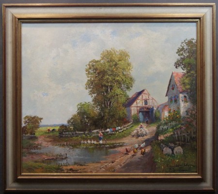 Wiejski krajobraz - Randolf Wehn - obraz olejny