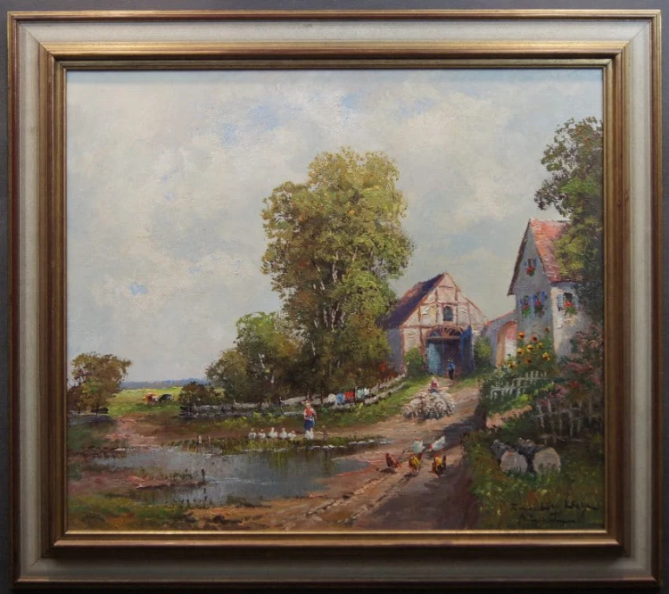 Wiejski krajobraz - Randolf Wehn - obraz olejny