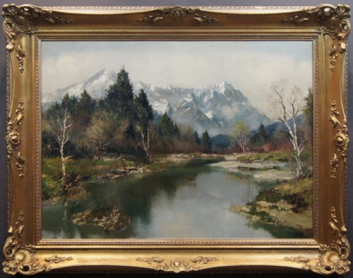 Josef Burger | Aukcyjne malarstwo - Góra Zugspitze