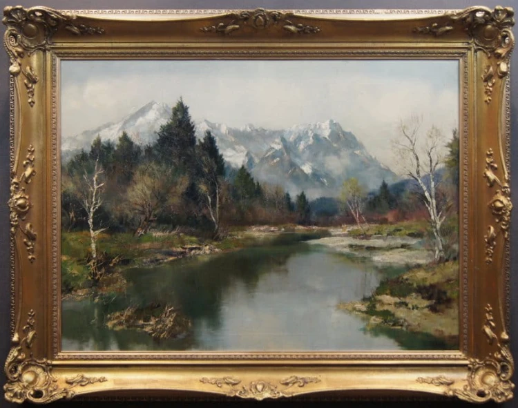 Josef Burger | Aukcyjne malarstwo - Góra Zugspitze