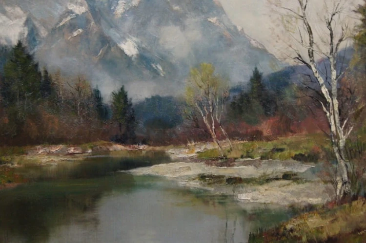 Josef Burger | Aukcyjne malarstwo - Góra Zugspitze