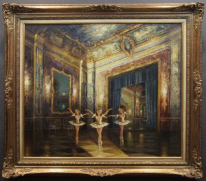 Tańczące baletnice w rokokowej sali ⭐ obraz olejny Heinz Münnich
