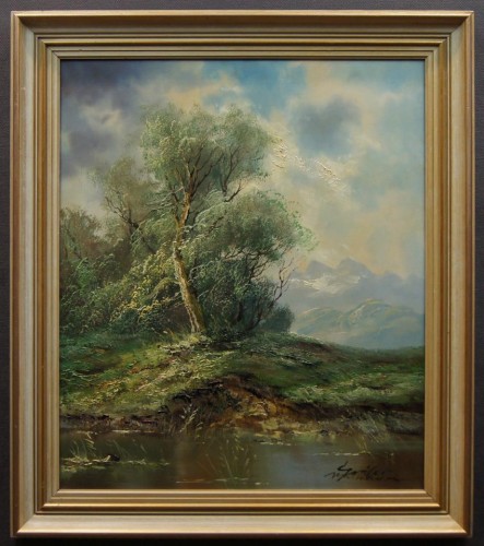 Pejzaż z nad rzeki malarstwo krajobrazowe na płótnie