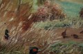 Friedrich Kottmann I Stado bażantów animalistyczny obraz na desce