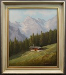 Johannes Bochmann obraz pejzażowy - Chata w górach