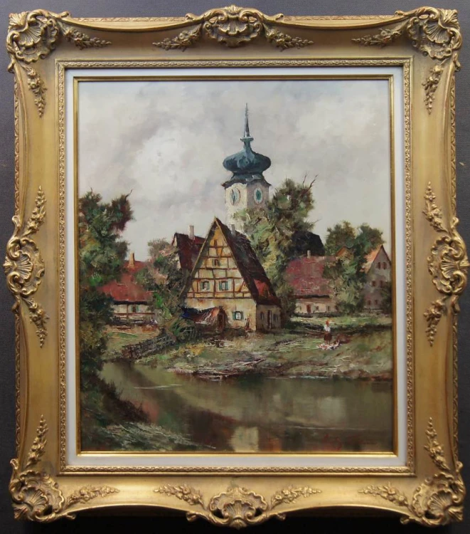 Ludwig Klein  Romantyczne malarstwo wiejskie na płótnie