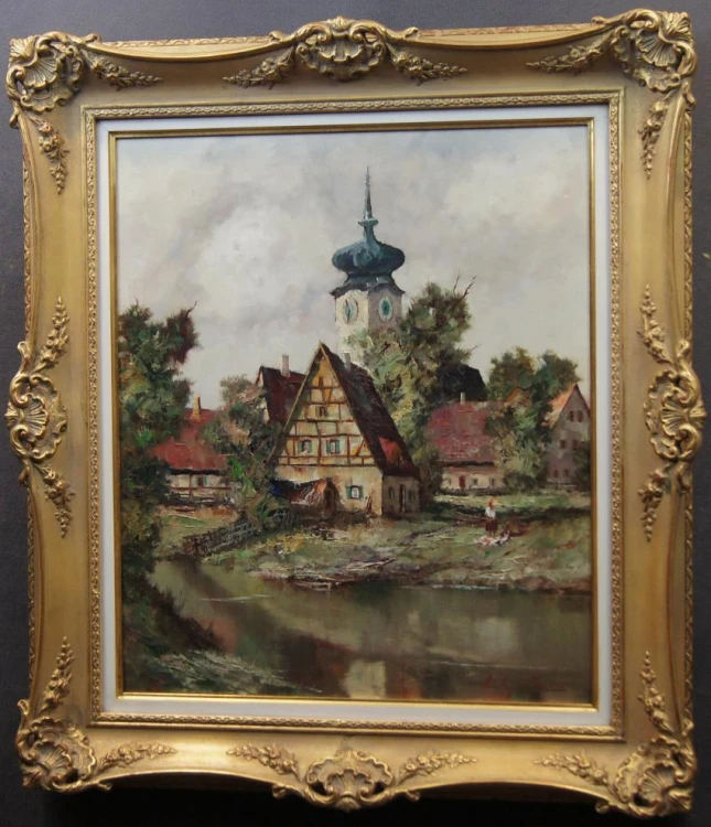 Ludwig Klein  Romantyczne malarstwo wiejskie na płótnie