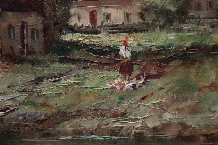 Ludwig Klein  Romantyczne malarstwo wiejskie na płótnie