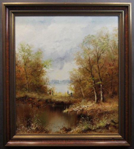 Spacer w gronie rodziny na łonie natury Impresjonizm obraz olejny