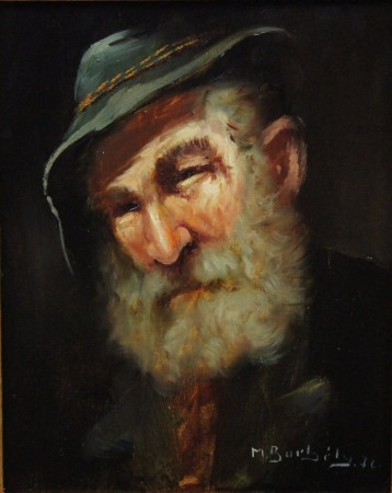 Portret trapera - człowiek gór na obrazie