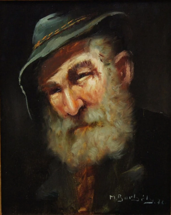 Portret trapera - człowiek gór na obrazie