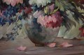 Hedwig Petermann  Wnętrze z bukietem ogrodowych kwiatów