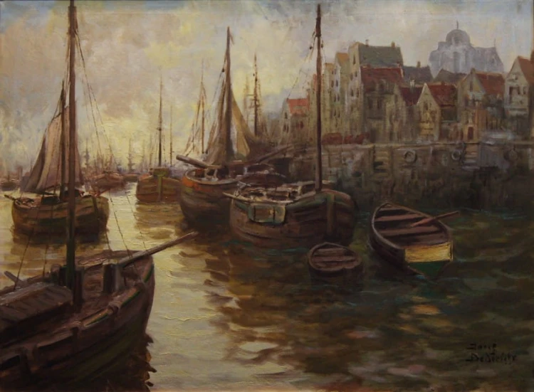 Josef Dederichs - Nadbrzeże portowe z początku XX wieku