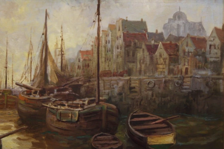 Josef Dederichs - Nadbrzeże portowe z początku XX wieku