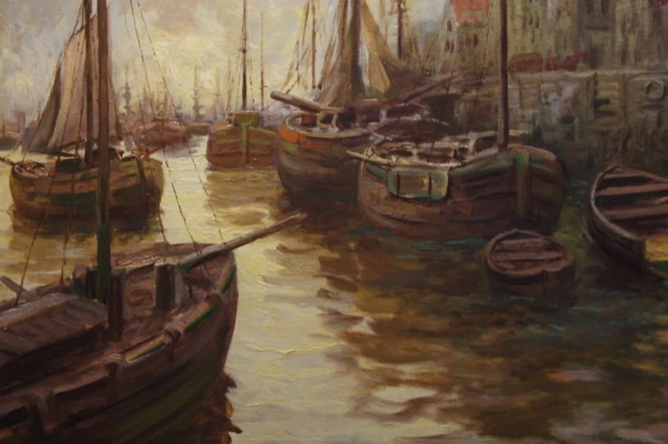 Josef Dederichs - Nadbrzeże portowe z początku XX wieku