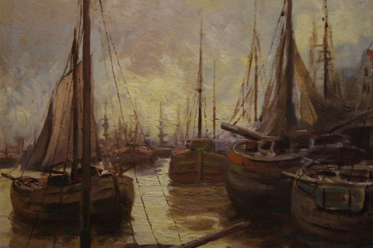 Josef Dederichs - Nadbrzeże portowe z początku XX wieku