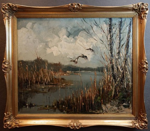 Johannes Hubertus Hendrikus Bévort - Kaczki w locie malarstwo aukcyjne