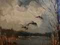 Johannes Hubertus Hendrikus Bévort - Kaczki w locie malarstwo aukcyjne