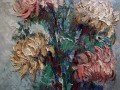 John Bévort - Nostalgiczne chryzantemy obraz szpachlowy