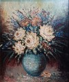 Kolorowe kwiatki w wazonie na obrazie olejnym | Anton Domberg
