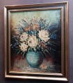 Kolorowe kwiatki w wazonie na obrazie olejnym | Anton Domberg