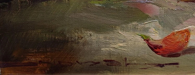 Eduard Nowak - Ładne kwiatki stary obraz olejny