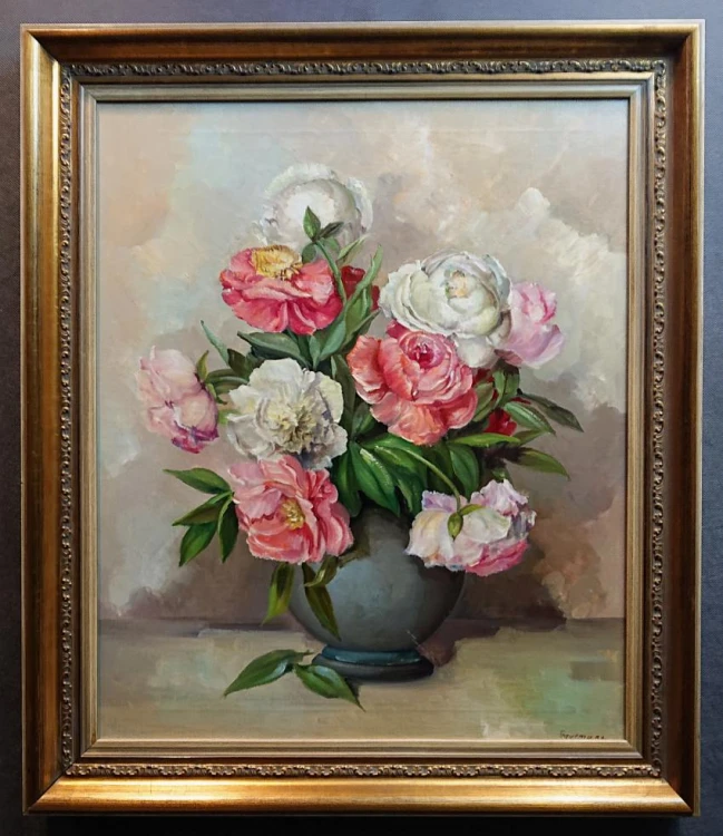 Martwa natura z kwiatami barwne peonie - Trautmann