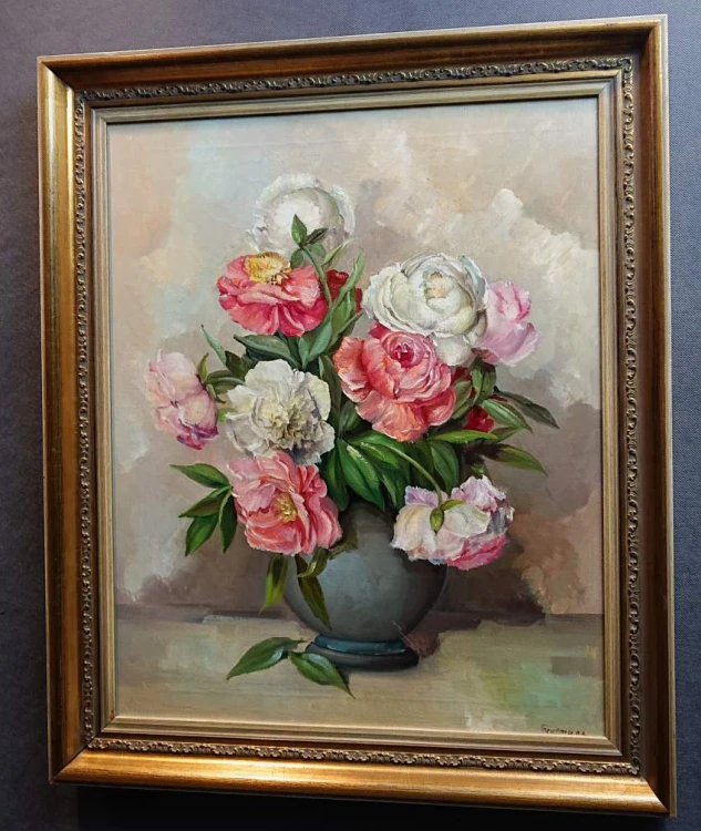 Martwa natura z kwiatami barwne peonie - Trautmann