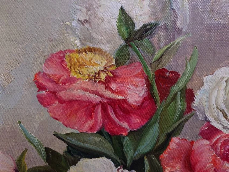 Martwa natura z kwiatami barwne peonie - Trautmann