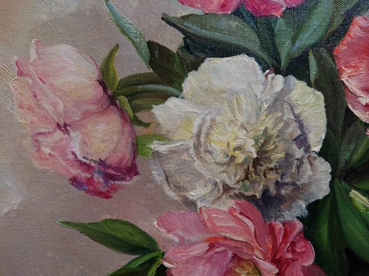 Martwa natura z kwiatami barwne peonie - Trautmann