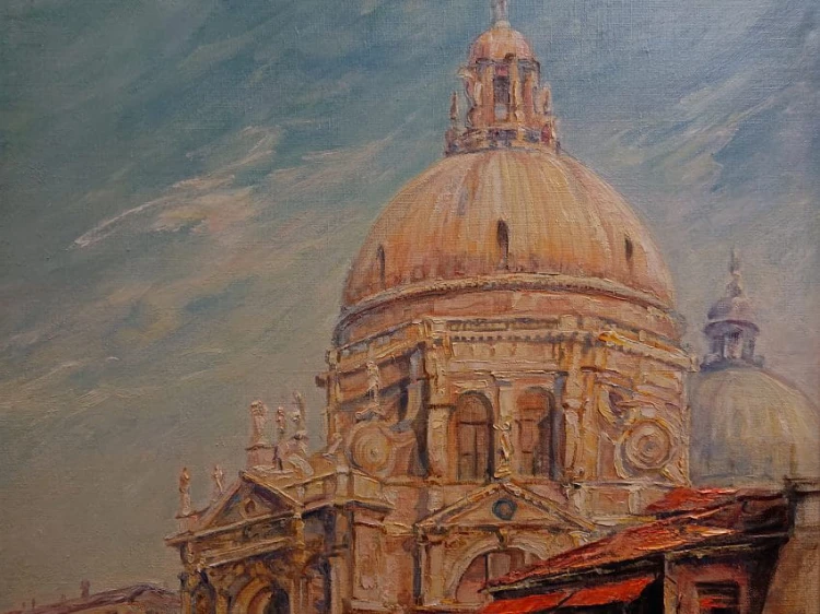 Wenecja z kanałem oraz Basilica di Santa Maria ⭐ obraz olejny