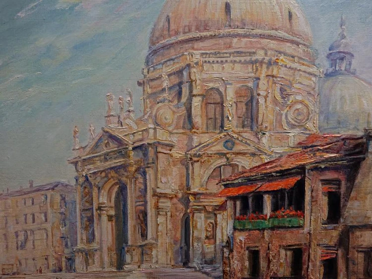 Wenecja z kanałem oraz Basilica di Santa Maria ⭐ obraz olejny