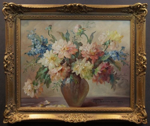 Subtelna kompozycja kwiatowa - malarstwo aukcyjne Hedwig Petermann