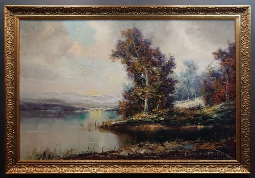 Przedalpejski pejzaż - Friedrich Karl Thauer - Cavalier - obraz Olbrzym