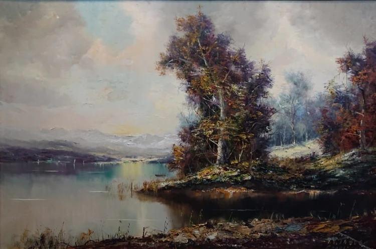 Przedalpejski pejzaż - Friedrich Karl Thauer - Cavalier - obraz Olbrzym