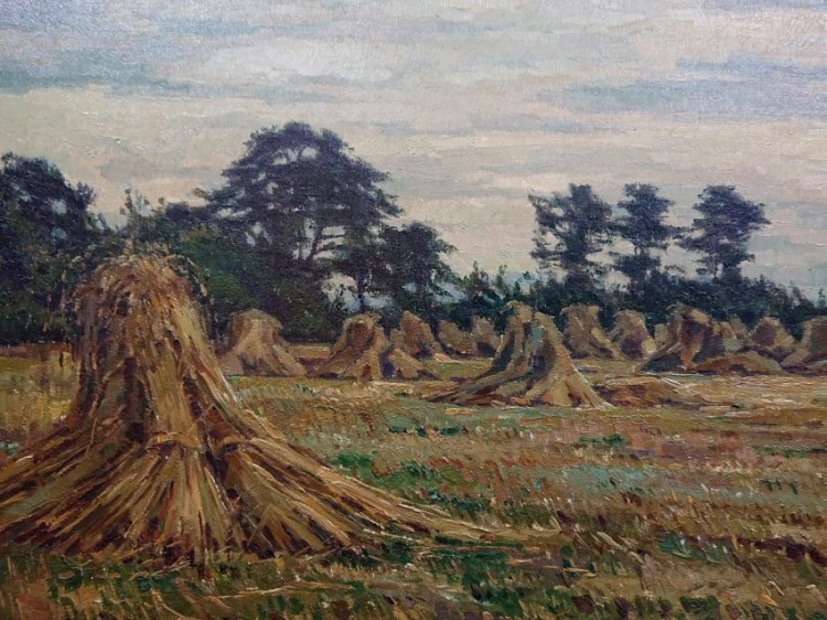 Stogi zboża - Wiejski obraz - Fritz Köhler