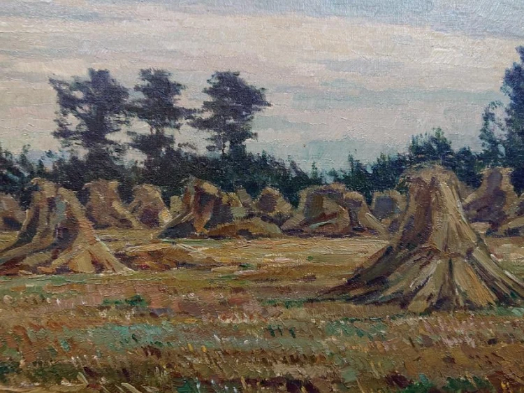 Stogi zboża - Wiejski obraz - Fritz Köhler