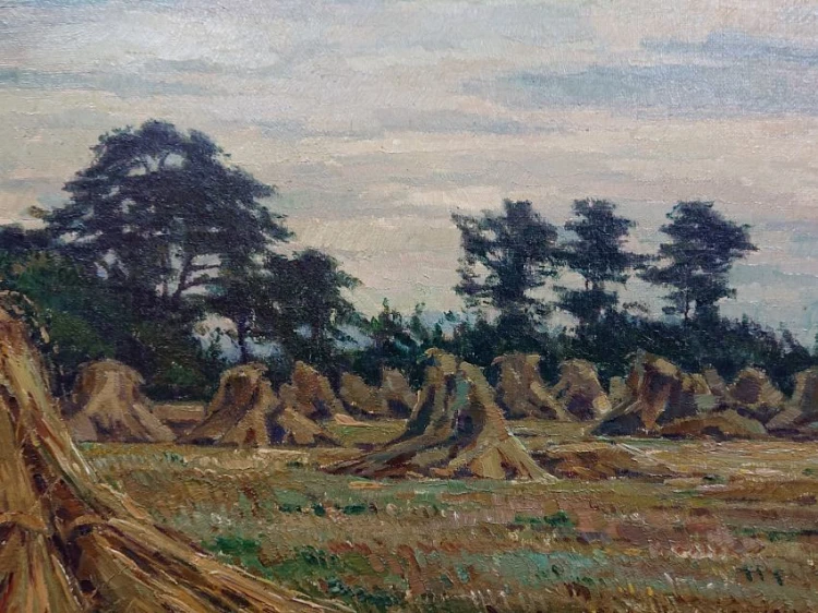 Stogi zboża - Wiejski obraz - Fritz Köhler