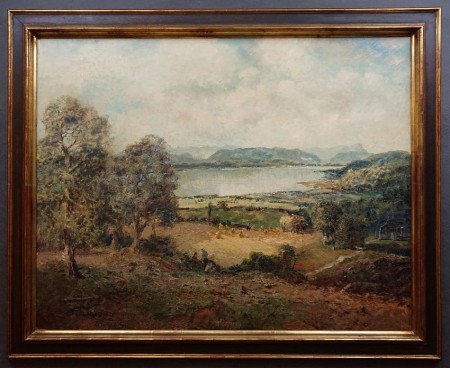 Żniwa obraz wiejski - dekoracyjny obraz olejny Ludwig Gschossmann