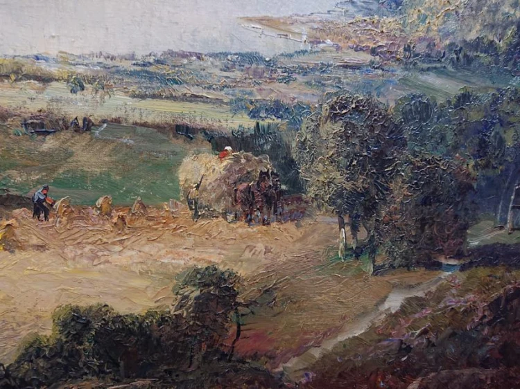Żniwa obraz wiejski - dekoracyjny obraz olejny Ludwig Gschossmann