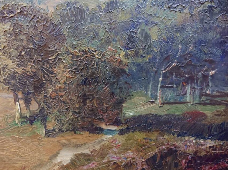 Żniwa obraz wiejski - dekoracyjny obraz olejny Ludwig Gschossmann