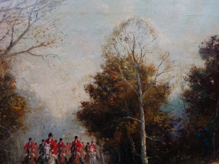Fritz Moritz - Konna przejażdżka - Aukcyjny duży obraz