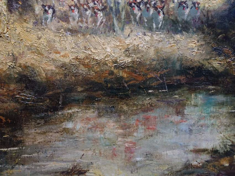 Fritz Moritz - Konna przejażdżka - Aukcyjny duży obraz