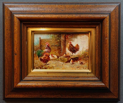 Kurza rodzinka | Obraz wiejski do kolekcji