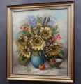 Otmar Lederer - Kwiatowa martwa natura ze słonecznikami