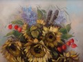 Otmar Lederer - Kwiatowa martwa natura ze słonecznikami