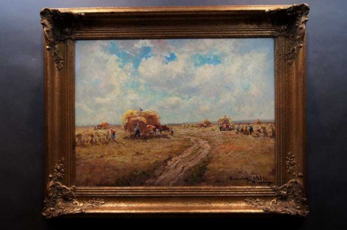 Obraz olejny Randolf Wehn SIANOKOSY sielankowy krajobraz UNIKAT