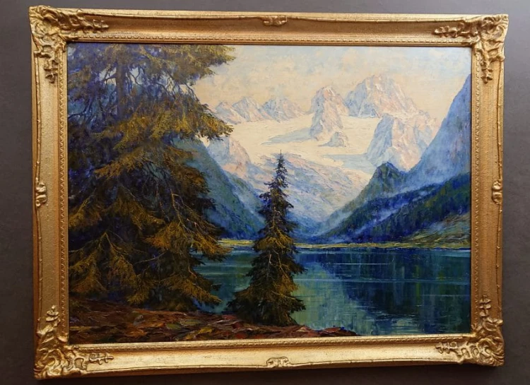 Górska panorama z regionu Salzkammergut - Hans Münnich - Obraz olbrzym