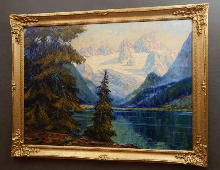 Górska panorama z regionu Salzkammergut - Hans Münnich - Obraz olbrzym